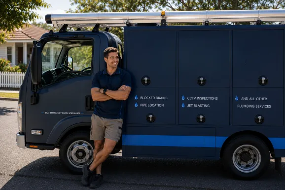 Our plumber with the service van on a Annangrove job