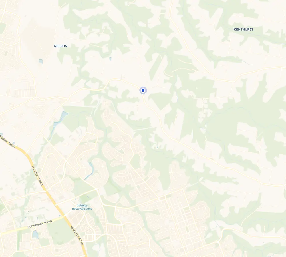 Map of the Annangrove service area and the surrounding Hills District, showing Annangrove and the nearby streets we cover.