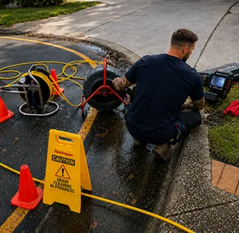 Repairing a burst drain pipe at a Annangrove home